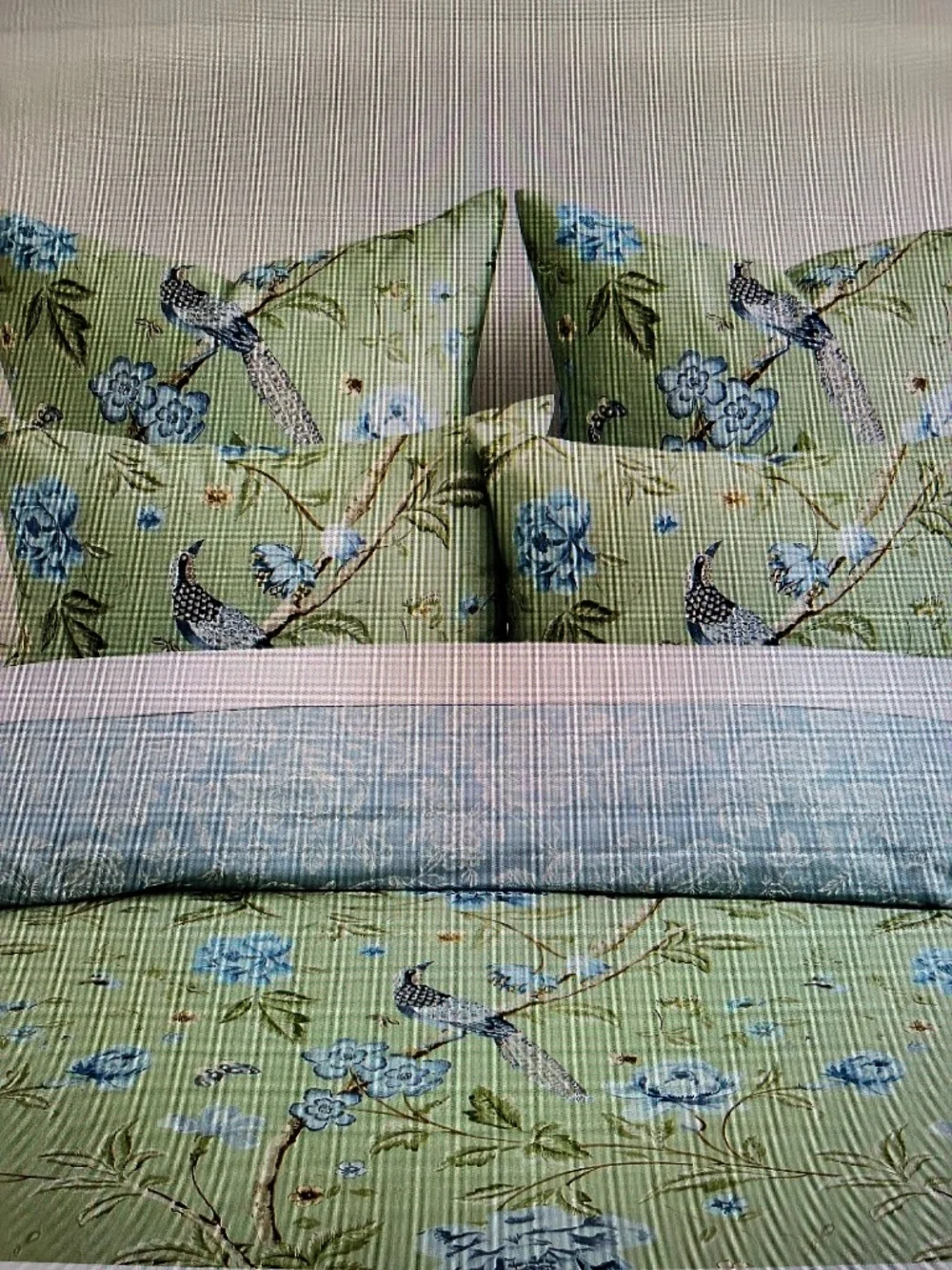 Pottery Barn Kravet Meadowlark Reversible Duvet Cover Green-Multi NWT